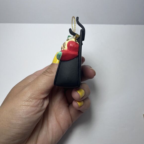 RARE HARLEY DAVIDSON CHRISTMAS ORNAMENT SANTAS ELF ON A SADDLEBAG DATED 1997 VTG - Picture 9 of 14